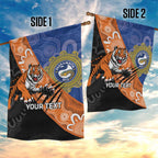 Personalised Tigers and Eels Rugby Garden Flag Aboriginal Art