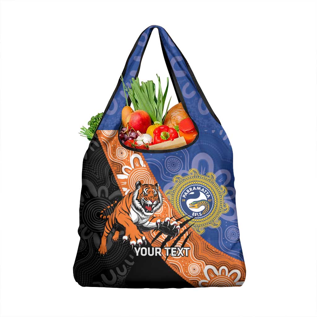 Personalised Tigers and Eels Rugby Grocery Bag Aboriginal Art