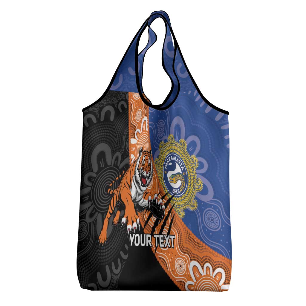 Personalised Tigers and Eels Rugby Grocery Bag Aboriginal Art