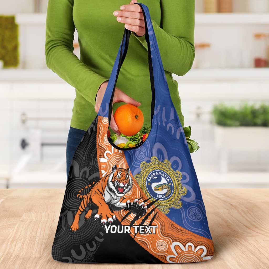 Personalised Tigers and Eels Rugby Grocery Bag Aboriginal Art
