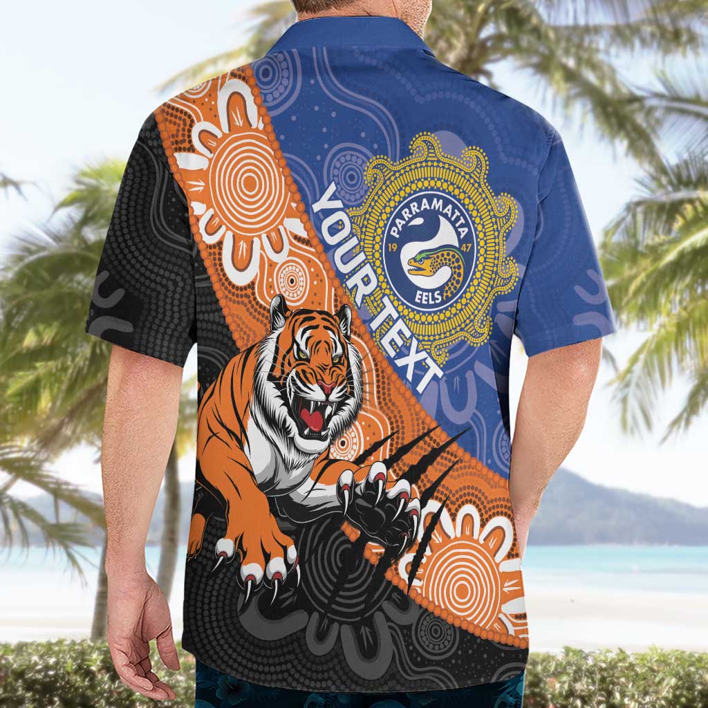 Personalised Tigers and Eels Rugby Hawaiian Shirt Aboriginal Art