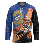 Personalised Tigers and Eels Rugby Hockey Jersey Aboriginal Art