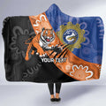 Personalised Tigers and Eels Rugby Hooded Blanket Aboriginal Art