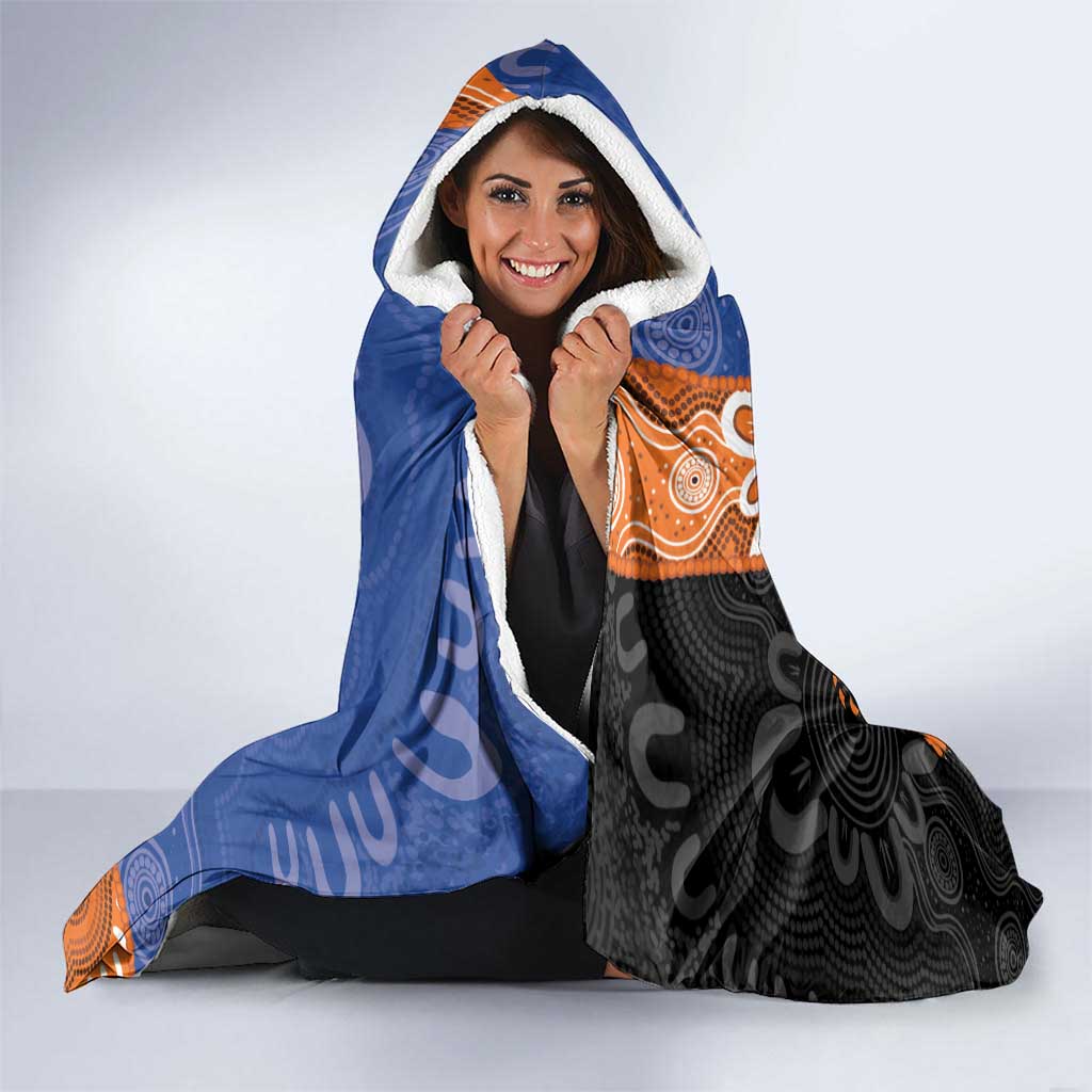 Personalised Tigers and Eels Rugby Hooded Blanket Aboriginal Art