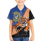 Personalised Tigers and Eels Rugby Kid Hawaiian Shirt Aboriginal Art