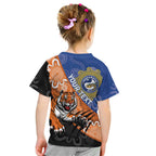 Personalised Tigers and Eels Rugby Kid T Shirt Aboriginal Art