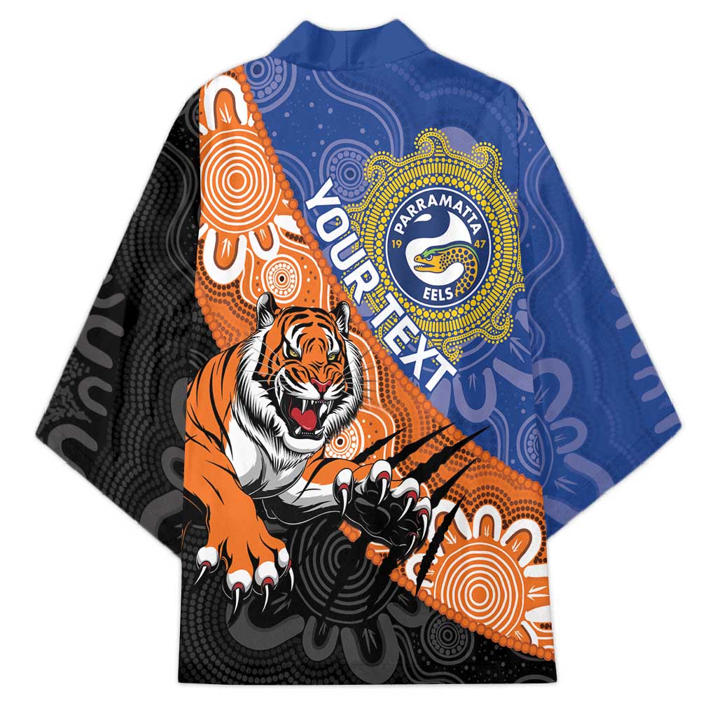 Personalised Tigers and Eels Rugby Kimono Aboriginal Art