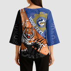 Personalised Tigers and Eels Rugby Kimono Sleeve Blouse Aboriginal Art