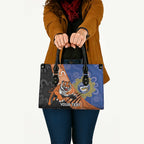 Personalised Tigers and Eels Rugby Leather Bag Aboriginal Art