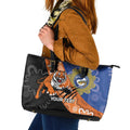 Personalised Tigers and Eels Rugby Leather Tote Bag Aboriginal Art