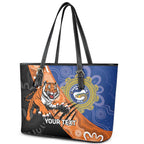 Personalised Tigers and Eels Rugby Leather Tote Bag Aboriginal Art