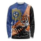 Personalised Tigers and Eels Rugby Long Sleeve Shirt Aboriginal Art