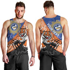 Personalised Tigers and Eels Rugby Men Tank Top Aboriginal Art