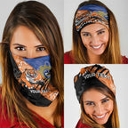 Personalised Tigers and Eels Rugby Neck Gaiter Aboriginal Art