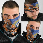 Personalised Tigers and Eels Rugby Neck Gaiter Aboriginal Art