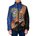 Personalised Tigers and Eels Rugby Padded Jacket Aboriginal Art
