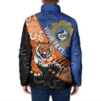 Personalised Tigers and Eels Rugby Padded Jacket Aboriginal Art