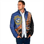 Personalised Tigers and Eels Rugby Padded Jacket Aboriginal Art