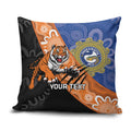 Personalised Tigers and Eels Rugby Pillow Cover Aboriginal Art