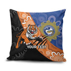 Personalised Tigers and Eels Rugby Pillow Cover Aboriginal Art