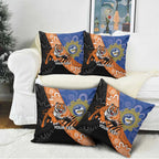 Personalised Tigers and Eels Rugby Pillow Cover Aboriginal Art