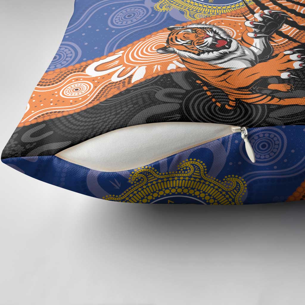 Personalised Tigers and Eels Rugby Pillow Cover Aboriginal Art