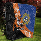 Personalised Tigers and Eels Rugby Quilt Aboriginal Art