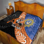 Personalised Tigers and Eels Rugby Quilt Aboriginal Art