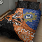 Personalised Tigers and Eels Rugby Quilt Bed Set Aboriginal Art