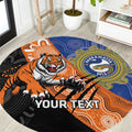 Personalised Tigers and Eels Rugby Round Carpet Aboriginal Art