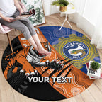 Personalised Tigers and Eels Rugby Round Carpet Aboriginal Art