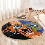 Personalised Tigers and Eels Rugby Round Carpet Aboriginal Art