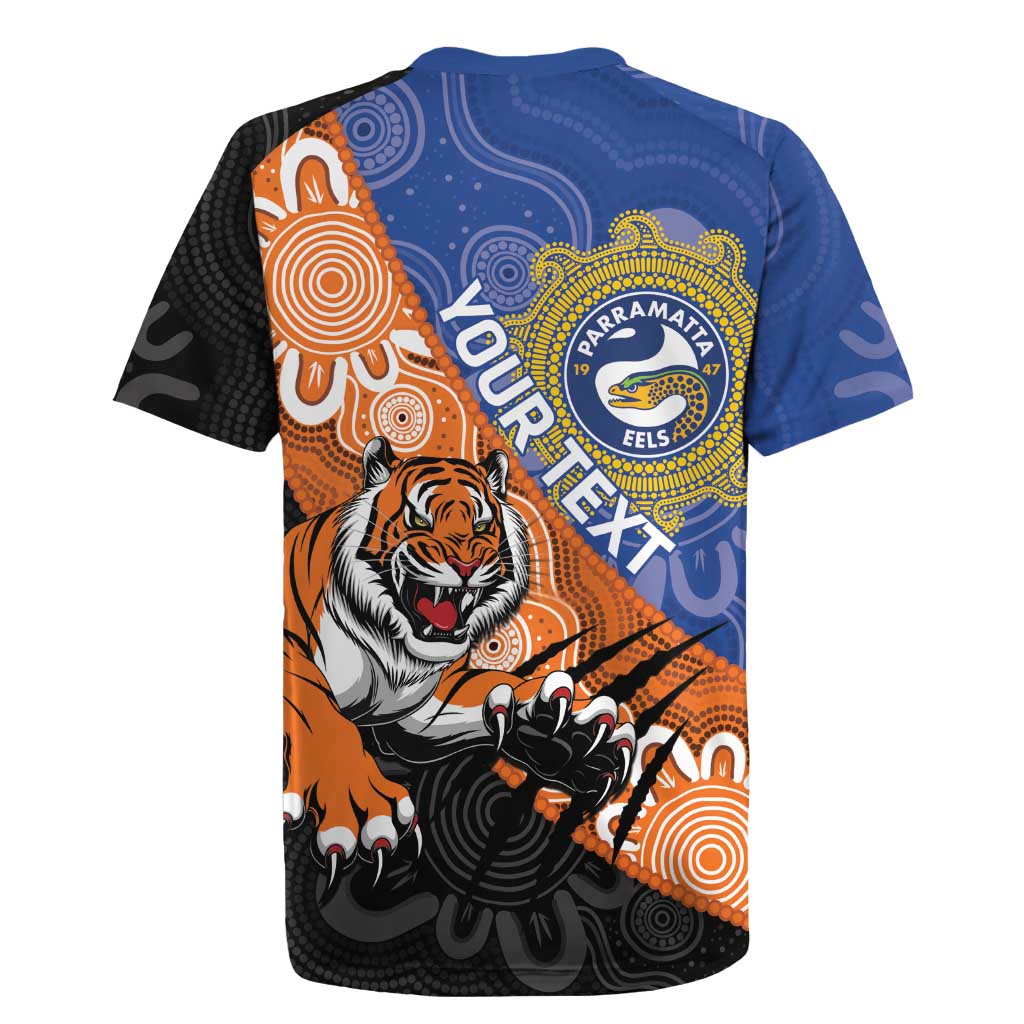 Personalised Tigers and Eels Rugby Rugby Jersey Aboriginal Art