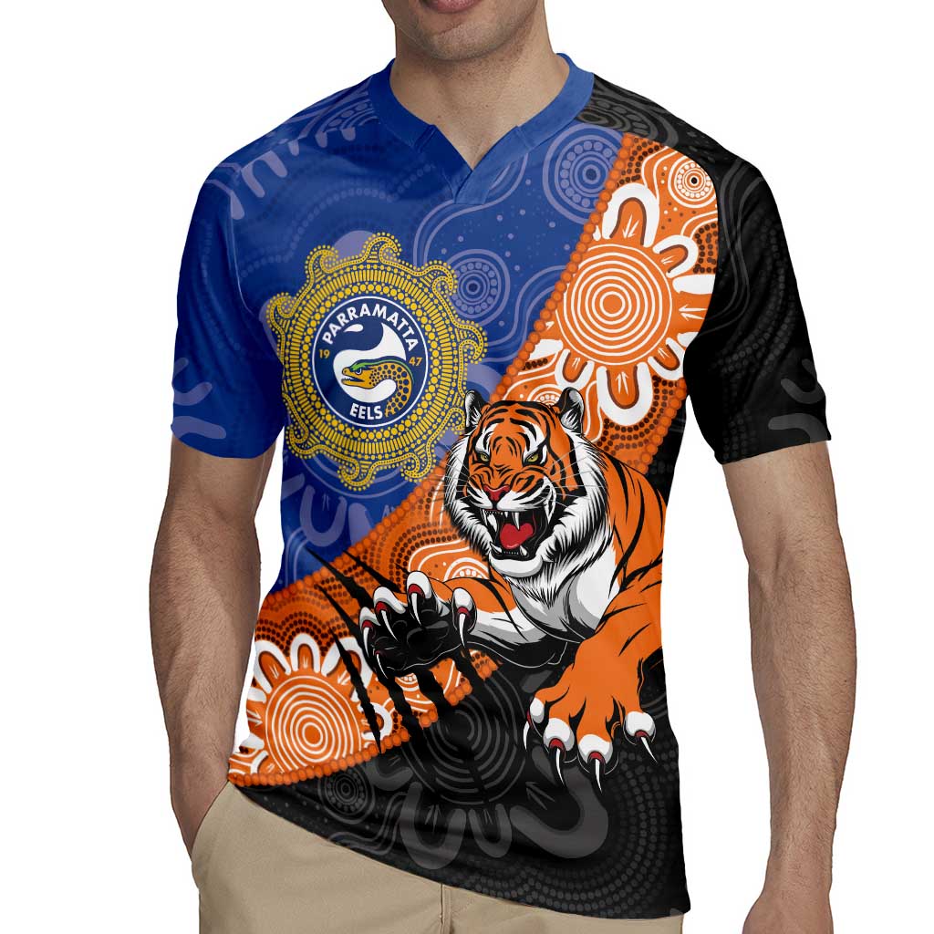 Personalised Tigers and Eels Rugby Rugby Jersey Aboriginal Art
