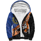 Personalised Tigers and Eels Rugby Sherpa Hoodie Aboriginal Art