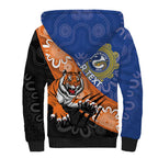 Personalised Tigers and Eels Rugby Sherpa Hoodie Aboriginal Art