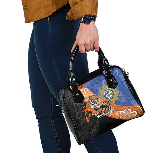 Personalised Tigers and Eels Rugby Shoulder Handbag Aboriginal Art