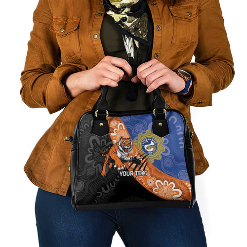 Personalised Tigers and Eels Rugby Shoulder Handbag Aboriginal Art