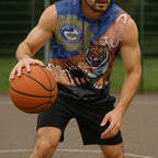 Personalised Tigers and Eels Rugby Sleeveless Hoodie Aboriginal Art