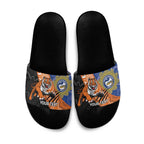 Personalised Tigers and Eels Rugby Slide Sandals Aboriginal Art