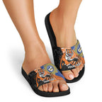 Personalised Tigers and Eels Rugby Slide Sandals Aboriginal Art