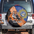 Personalised Tigers and Eels Rugby Spare Tire Cover Aboriginal Art