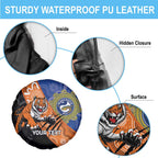 Personalised Tigers and Eels Rugby Spare Tire Cover Aboriginal Art