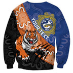 Personalised Tigers and Eels Rugby Sweatshirt Aboriginal Art