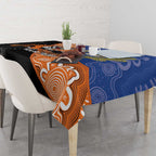 Personalised Tigers and Eels Rugby Tablecloth Aboriginal Art