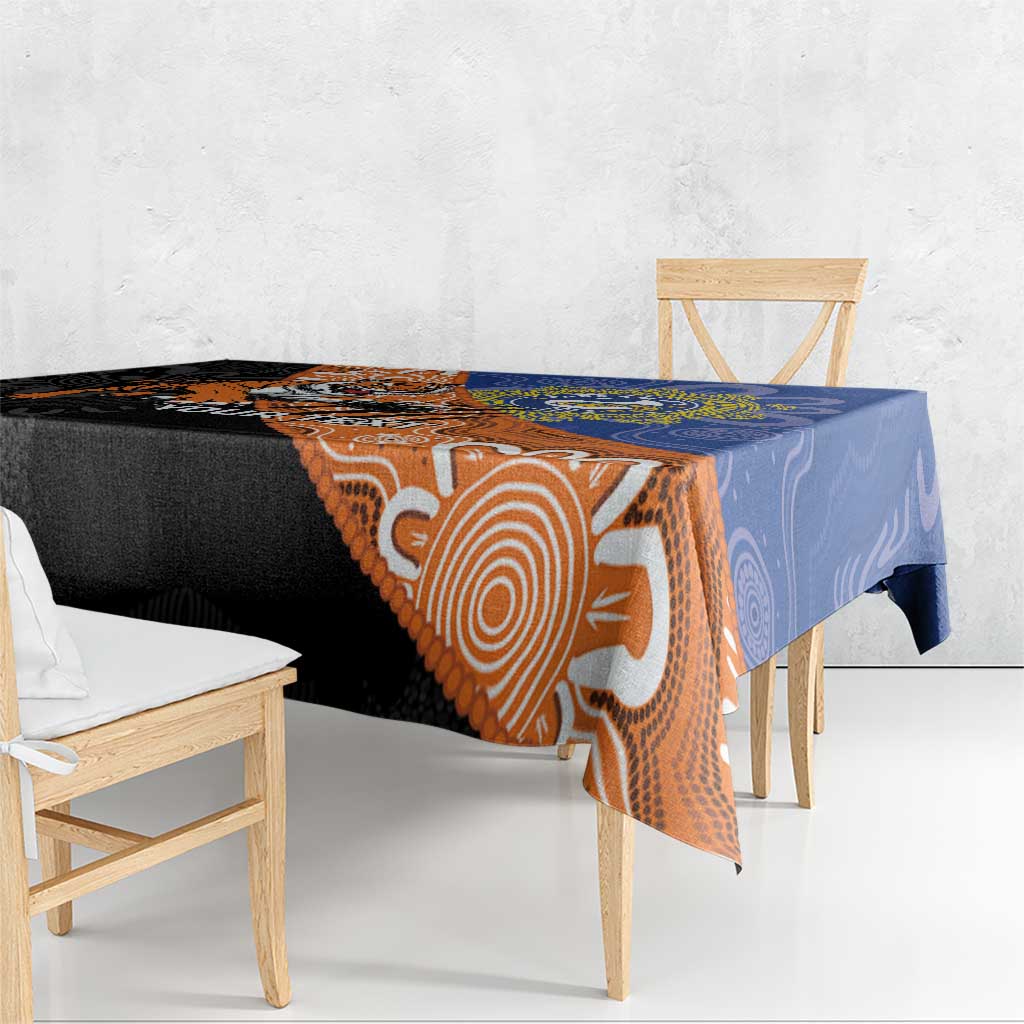 Personalised Tigers and Eels Rugby Tablecloth Aboriginal Art