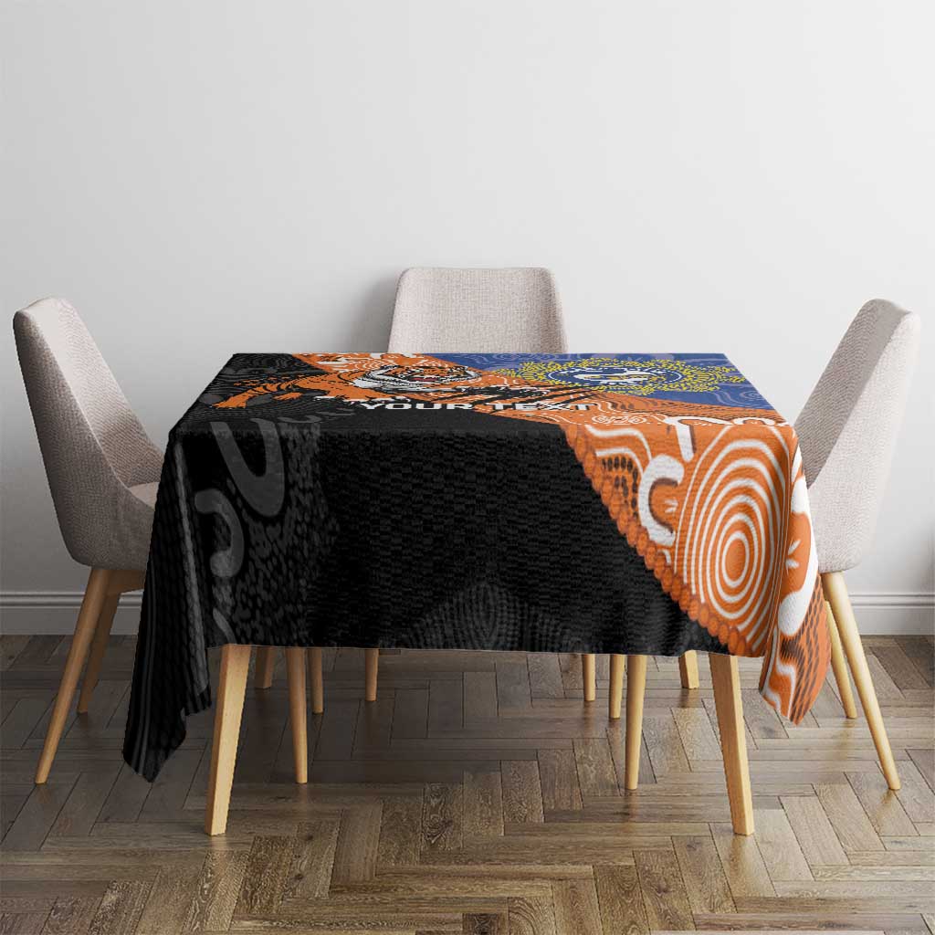 Personalised Tigers and Eels Rugby Tablecloth Aboriginal Art