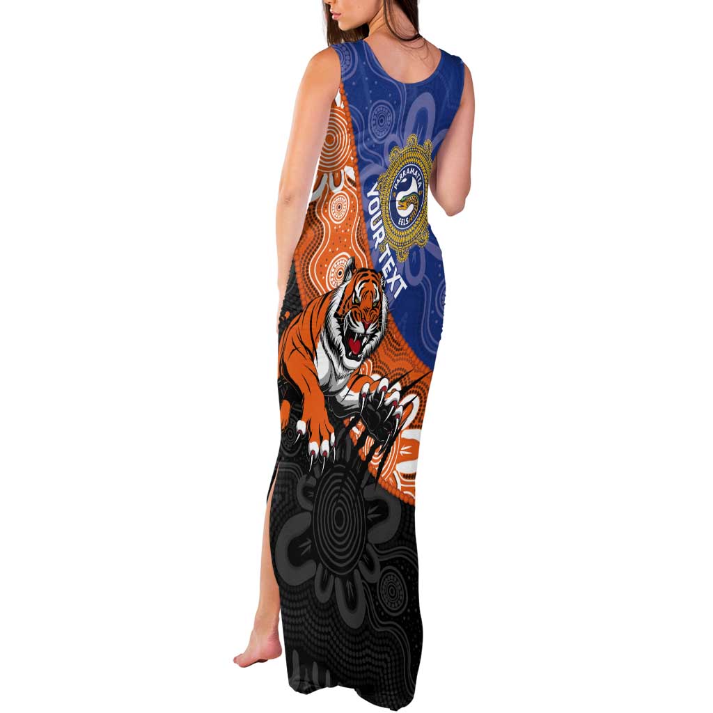 Personalised Tigers and Eels Rugby Tank Maxi Dress Aboriginal Art