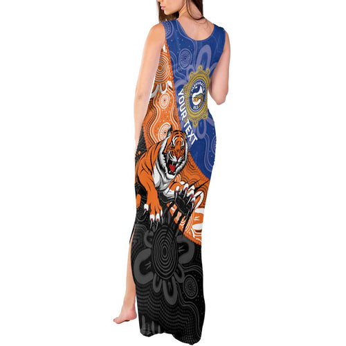 Personalised Tigers and Eels Rugby Tank Maxi Dress Aboriginal Art