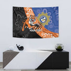 Personalised Tigers and Eels Rugby Tapestry Aboriginal Art